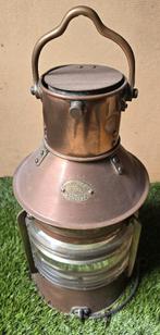 Antieke scheepslamp, koperen olielamp. Anchor lamp., Ophalen, Gebruikt, Gebruiksvoorwerp