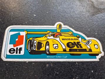 Autocollant ancien Formula 1 Elf Oil Team Renault Turbo V6, Enlèvement ou Envoi, Comme neuf, Voiture ou Moto