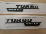 Mercedes Turbo 4matic zijkant logo's blinkend zwart, Ophalen of Verzenden