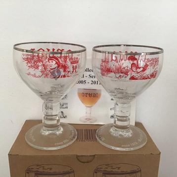 2 Verres galopin Orval servais sérigraphiés, Enlèvement, Neuf, Verre ou Verres