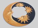 Retro grote reliefspiegel zon / maan in hout, Enlèvement