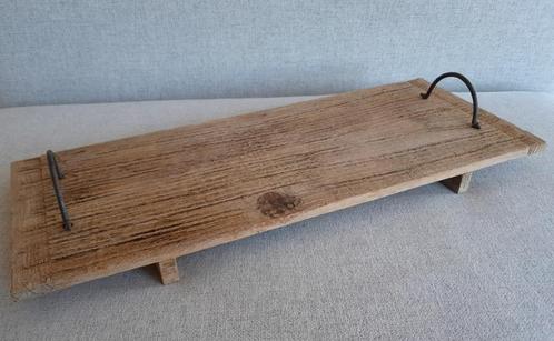 Decoratie plateau hout met handvatten - 50 cm, Huis en Inrichting, Woonaccessoires | Dienbladen, Zo goed als nieuw, Hout, Rechthoekig