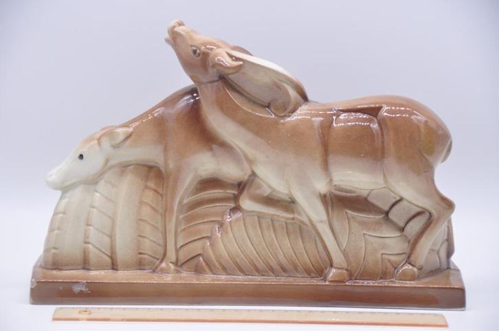 art déco - couple de bœufs - lemanceau, Antiquités & Art, Antiquités | Céramique & Poterie, Enlèvement ou Envoi