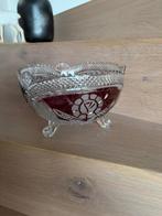 Vintage robijnrode kristallen Schaal, Enlèvement ou Envoi