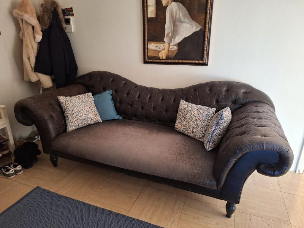 Canapé en cuir synthétique, Maison & Meubles, Canapés | Salons, Utilisé, Banc droit, Trois personnes, 200 à 250 cm, 75 à 100 cm