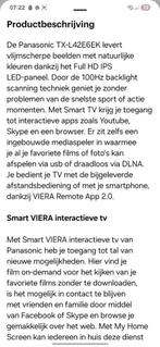 2 tv's Panasonic TX42E6EK 300€ voor de 2