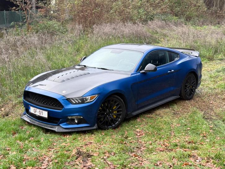 Ford Mustang 2.3 Ecoboost, Auto's, Ford, Particulier, Mustang, Benzine, Euro 6, Coupé, 3 deurs, Handgeschakeld, Blauw, Zwart, Leder