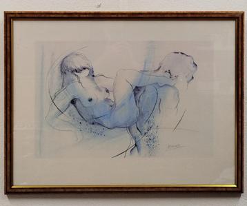 Mooi Erotisch Abstract Naakt-kunstprint H.Brelinsky in kader beschikbaar voor biedingen
