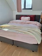 Boxspring 160x200, donkergrijs, inclusief bedrok, Huis en Inrichting, Ophalen, Gebruikt