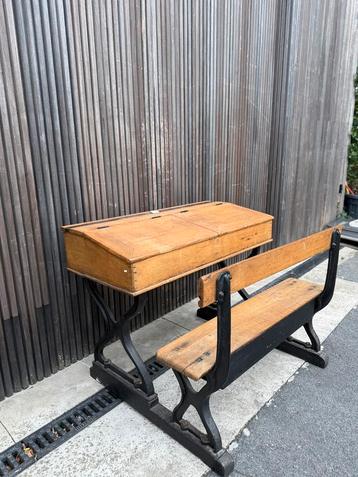 Antieke schoolbank - massief hout – ca. 1900–1920 beschikbaar voor biedingen