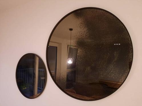 Ethnicraft - Notre Monde - 2 Spiegels - Rond, Brons, Huis en Inrichting, Woonaccessoires | Spiegels, Zo goed als nieuw, 75 tot 100 cm