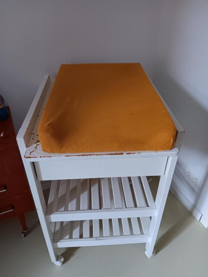 Baby verzorgingstafel, wit, inclusief kussen, Kinderen en Baby's, Kinderkamer | Beddengoed, Gebruikt, Overige typen, Wit, Jongetje of Meisje