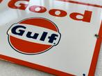 Good Gulf emaille reclamebord, Verzamelen, Ophalen of Verzenden, Gebruikt, Reclamebord