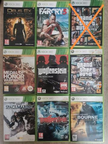 XBOX 360 GAMES €5 tot €15 per game  beschikbaar voor biedingen