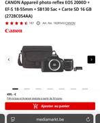 Canon eos 2000D, TV, Hi-fi & Vidéo, Appareils photo numériques, Enlèvement, Comme neuf, Canon