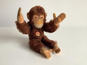 Singe Steiff vintage « Jocko » avec bouclier, Enlèvement ou Envoi