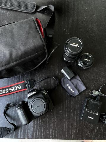 Canon eos 80d met twee lenzen en accessoires, Audio, Tv en Foto, Ophalen, Gebruikt, Spiegelreflex, Canon