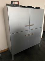 Barkast en dressoir- alu look - volkern - glazen blad, Ophalen of Verzenden, Gebruikt