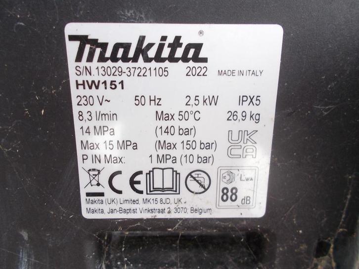 makita HOGEDRUKREINIGER 3xGEBRUIKT  495e, Services & Professionnels, Auto & Moto | Carwash & Nettoyage, Neutralisation d'odeur