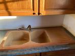 Évier de cuisine double vasque en céramique, Maison & Meubles, Comme neuf, 25 à 50 cm, 50 à 100 cm, Enlèvement