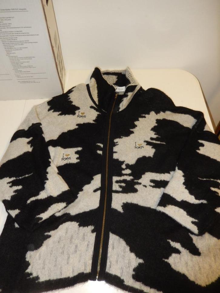 GEBREIDE VEST ZWART-GRIJS, Kleding | Dames, Truien en Vesten, Zo goed als nieuw, Maat 42/44 (L), Zwart, Ophalen of Verzenden