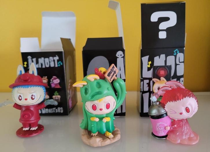 Labubu almost hidden 3 figuren, Kinderen en Baby's, Speelgoed | Actiefiguren, Nieuw, Ophalen of Verzenden