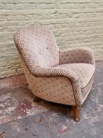 Vintage fauteuil in mooi stofje., Comme neuf, Enlèvement