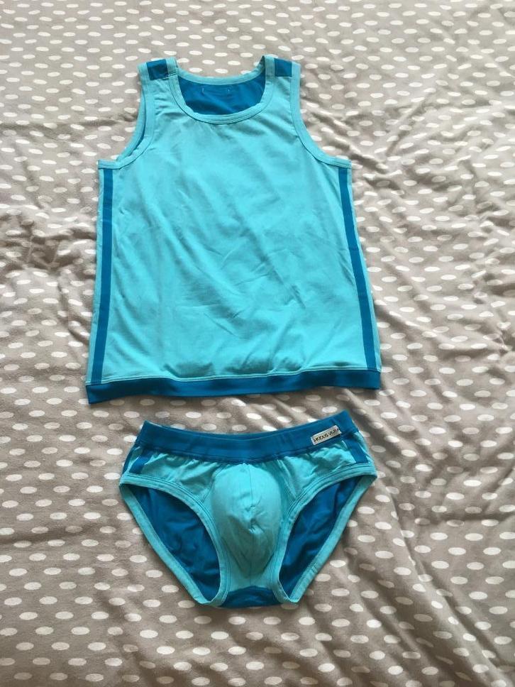 Griekse slip met recto/verso en tanktop - merk Modus Vivendi, Kleding | Heren, Ondergoed, Slip, Blauw, Verzenden