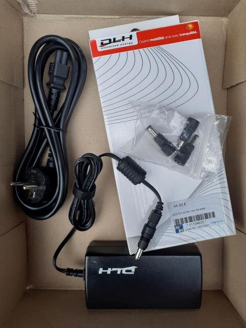 Chargeur ordinateur DLH 12V 5A 60W  embouts C-V-B-T, Computers en Software, Laptop-opladers, Nieuw, Ophalen of Verzenden