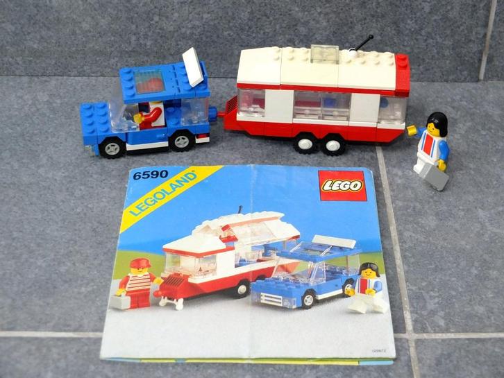 Lego 6590 - Voiture avec caravane (Vacation Camper), 1988, Kinderen en Baby's, Speelgoed | Duplo en Lego, Gebruikt, Lego, Complete set