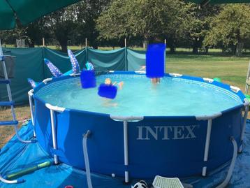 Intex zwembad blauw diameter 366x76 cm