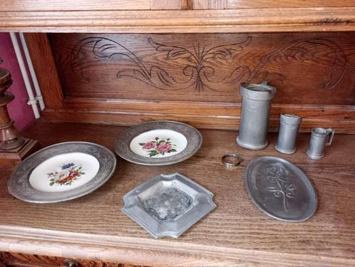 Lot d'objets en étain, Antiek en Kunst, Antiek | Tin, Ophalen