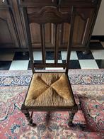 6 houten stoelen, Huis en Inrichting, Stoelen, Ophalen, Riet of Rotan, Bruin, Zo goed als nieuw