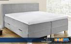 Boxspring Gerind 180 x 200, Ophalen of Verzenden, 180 cm, 200 cm, Grijs