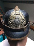 Lederen gevechts pompierhelm WO I, Ophalen of Verzenden