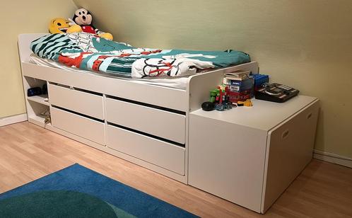 Lit simple pour enfants - adolescents + petit meuble, Maison & Meubles, Chambre à coucher | Lits, Comme neuf, Une personne, 90 cm