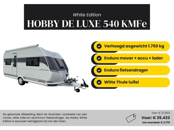 Hobby De Luxe 540 KMFE, Caravanes & Camping, Caravanes, Entreprise, jusqu'à 5, 1250 - 1500 kg, Siège de train, Hobby, 6 à 7 mètres