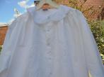Witte geborduurde romantische vintage blouse jaren 80 maat 2