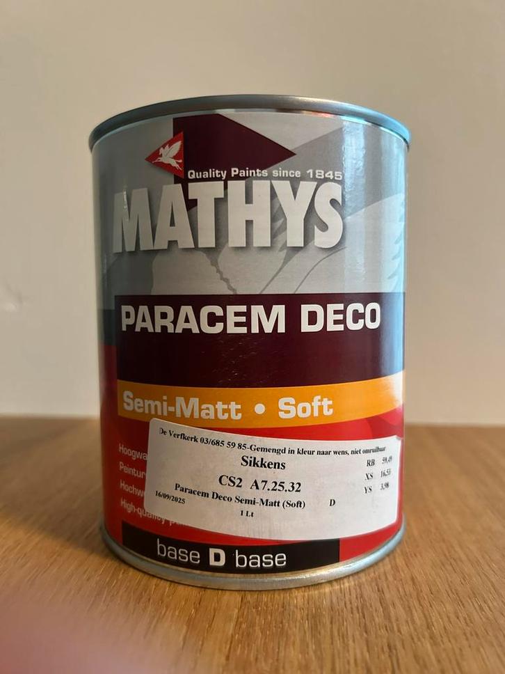 Donkerrode verf van Mathys, Doe-het-zelf en Bouw, Verf, Beits en Lak, Nieuw, Verf, Minder dan 5 liter, Rood, Ophalen