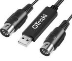 Keyboard muziektoetsenbord naar USB 3 meter kabel midi 5pin, Ophalen of Verzenden, Nieuw