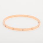 Cartier Love Half Diamonds volledige set armband, Handtassen en Accessoires, Armbanden, Gebruikt, Geel, Ophalen of Verzenden, Met edelsteen