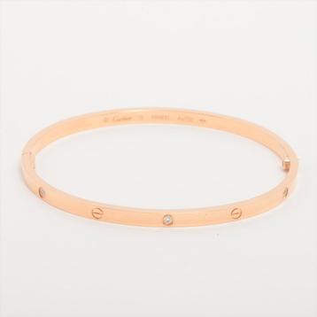 Bracelet Cartier Love Half Diamonds Full set, Or, Utilisé, Avec pierre précieuse, Jaune