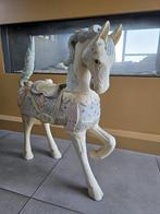 Handgeschilderd Indiaas houten paard -70 cm hoog, Antiek en Kunst, Ophalen