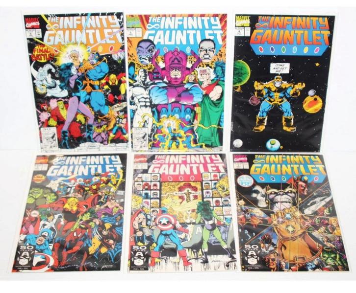 The Infinity Gauntlet #1-6 comics Near Mint Jim Starlin 1991, Boeken, Strips | Comics, Zo goed als nieuw, Meerdere comics, Amerika