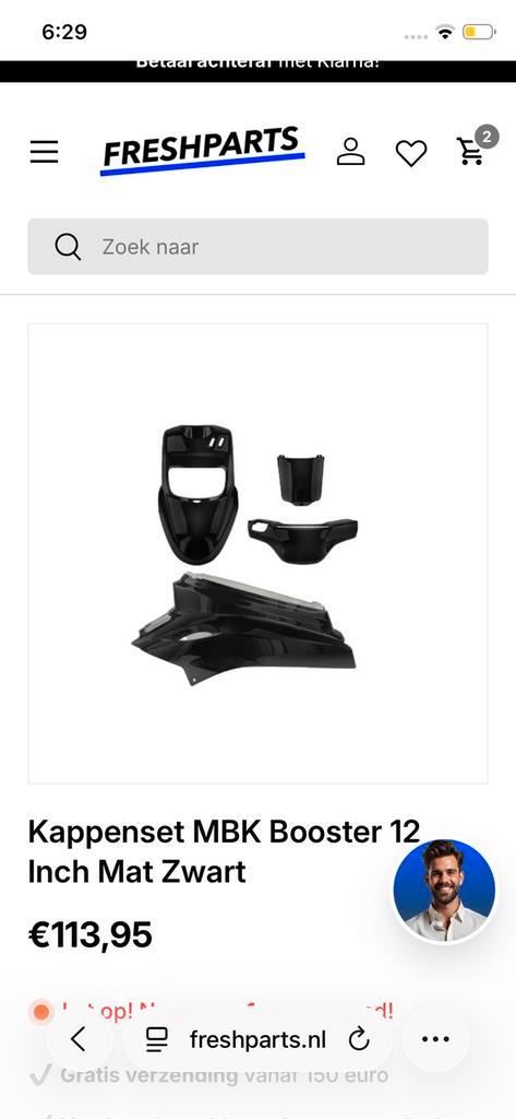 Mat zwarte kappenset mbk booster, bws ‘04, Fietsen en Brommers, Brommeronderdelen | Scooters, Nieuw, Yamaha, Ophalen