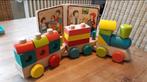 Houten trein + puzzelboekje, Ophalen, Zo goed als nieuw