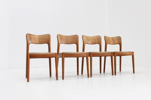 Set Vintage Deense massief teakhouten eetkamerstoelen, Antiek en Kunst, Antiek | Meubels | Stoelen en Sofa's, Ophalen