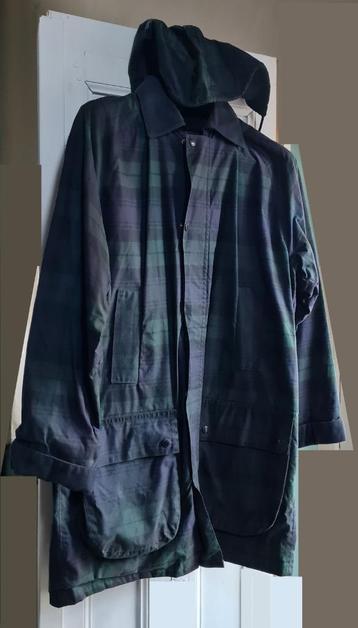 Blackwatch tartan - Veste de chasse écossaise cirée à capuch, Enlèvement ou Envoi, Taille 52/54 (L), Porté, Noir