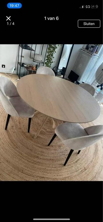 Ronde eettafel - eikenhout, Huis en Inrichting, Tafels | Eettafels, Ophalen, Zo goed als nieuw, Eikenhout