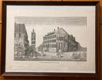 Botermarkt met Belfort en Stadhuis van Gent, Antiek en Kunst, Kunst | Etsen en Gravures, Ophalen